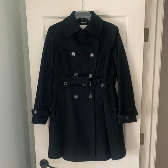 laundry by Shelly Segal Black/Gray Wool Coat - Size 8 - Picture 2 of 15